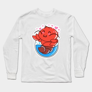 Cute Lobster Cartoon Character Long Sleeve T-Shirt